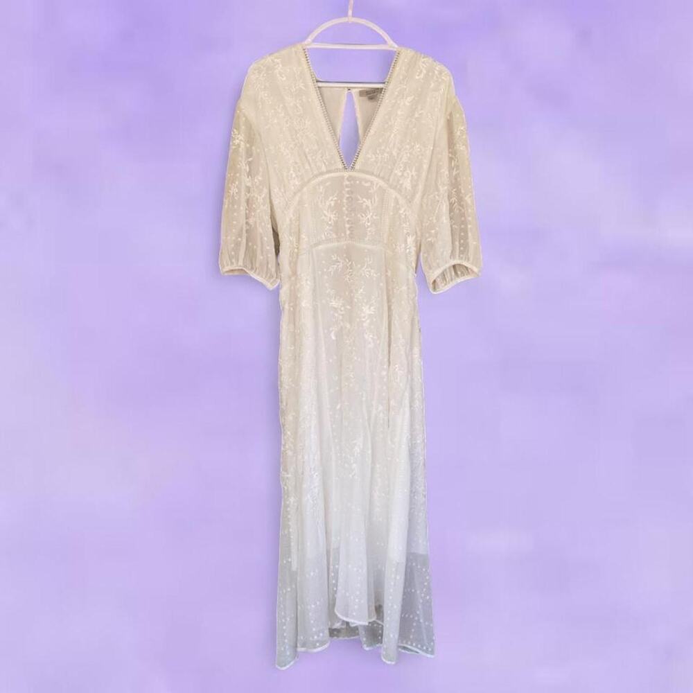 Allsaints white embroidered maxi dress